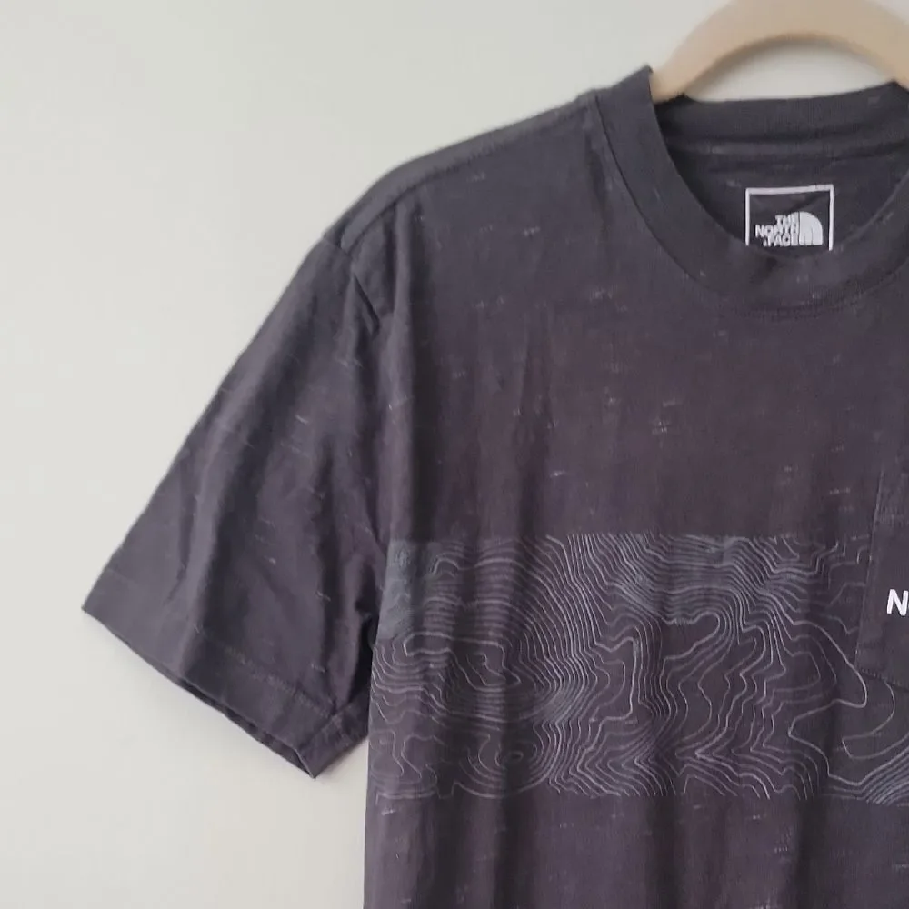 The North Face Charcoal Topographic Short Sleeve Tee Black Size S Gorpcore